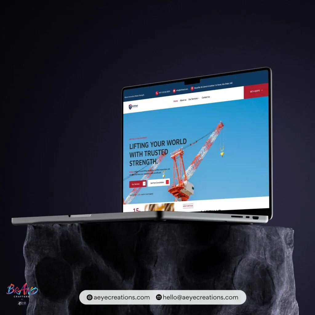 Professional website for Brithaul UAE logistics company by A Eye Creations