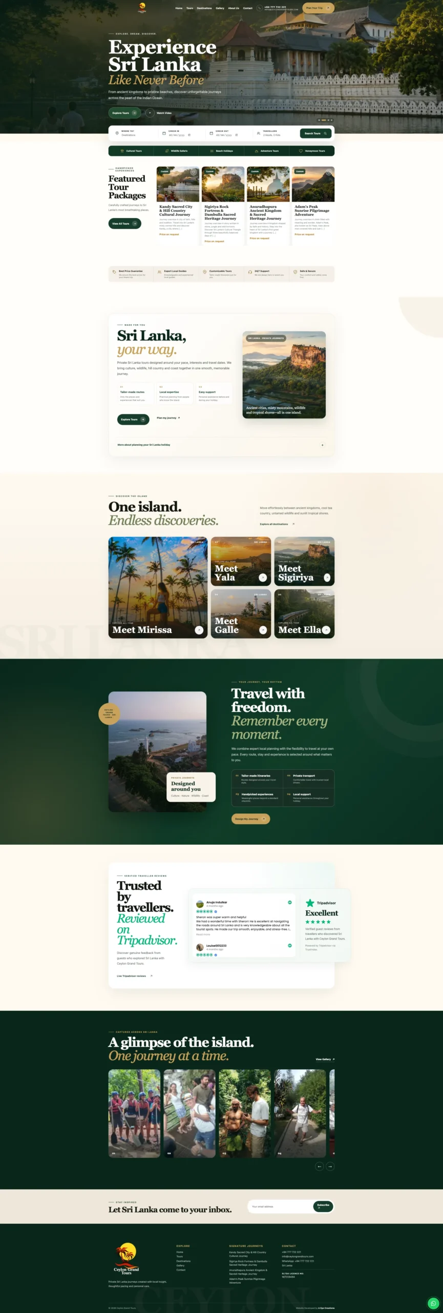 Ceylon Grand Tours Website Preview