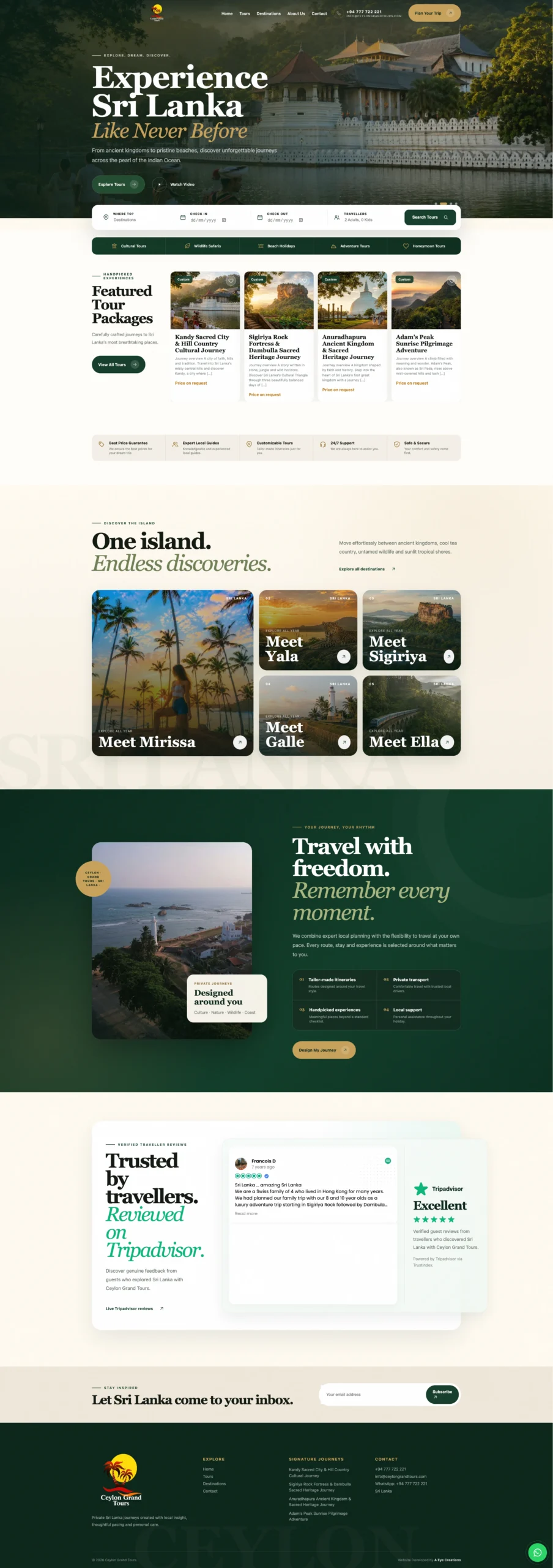 Ceylon Grand Tours Website Preview